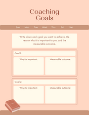 Beige & Brown Illustration Coaching Goals Planner