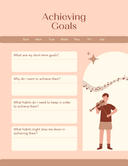 Beige & Brown Illustration Coaching Goals Planner