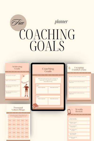 Beige & Brown Illustration Coaching Goals Planner