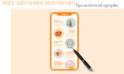 orange Healthy Diet Tips modern infographic