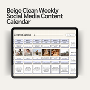 Beige Clean Weekly Social Media Content Calendar