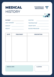 Modern Medical History Planner