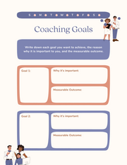 Blue Pink Pastel Illustration Coaching Goals Planner