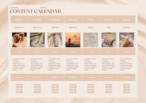 Social Media Content Calendar Planner