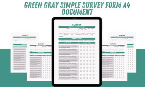 Green Gray Simple Survey Form A4 Document