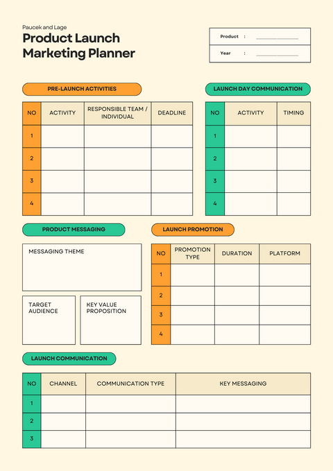 Product Launch Marketing Planner