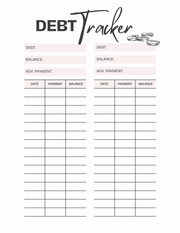 Grey Clean Debt Payment Planner