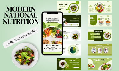 Green Clean Modern Health Food Presentation