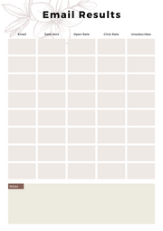 Minimalism Email Results Sheet