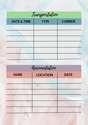 Pastel Itinerary Planner Travel Edition