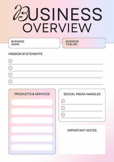 Pastel Pink Gradient Minimalist Business Plan