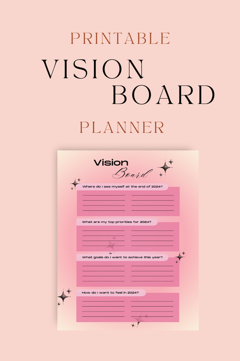 Cream Playful Y2K Vision Board Planner