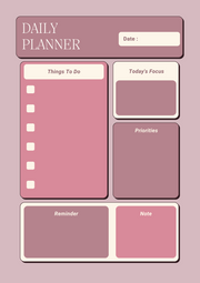 Purple Modern Daily Planner