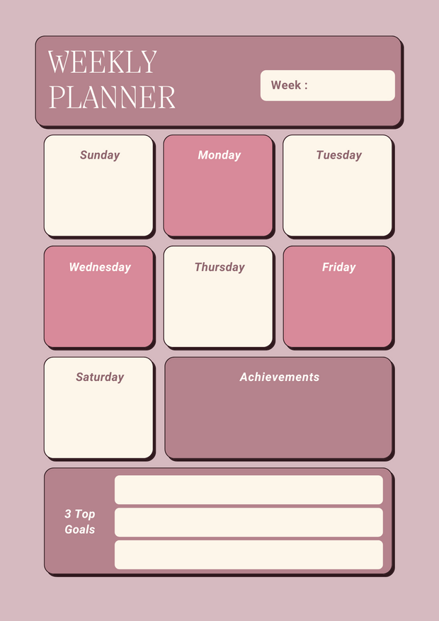 Purple Modern Daily Planner