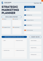 Blue Minimalist Business Marketing Planner