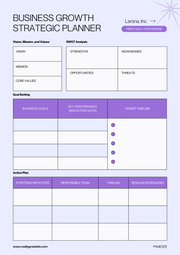 Violet Simple Business Strategic Planner