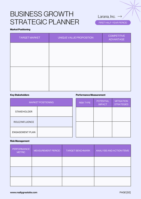 Violet Simple Business Strategic Planner