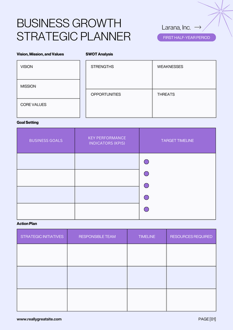 Violet Simple Business Strategic Planner