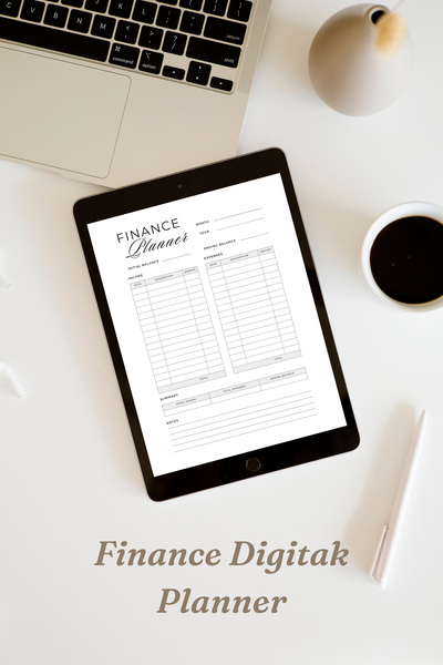 White Gray Minimalist Simple Monthly Finance Planner