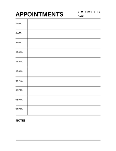 White Simple Client Appointments Planner